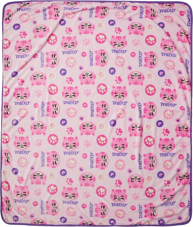 Unicorns & Robots Girls Cat Kids Lounge Pillow with Blanket, Plush Animal Cozy Cushion, Playroom Cozy Cushion & Kitty Room Decor, Ages 3+