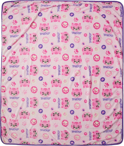 Unicorns & Robots Girls Cat Kids Lounge Pillow with Blanket, Plush Animal Cozy Cushion, Playroom Cozy Cushion & Kitty Room Decor, Ages 3+