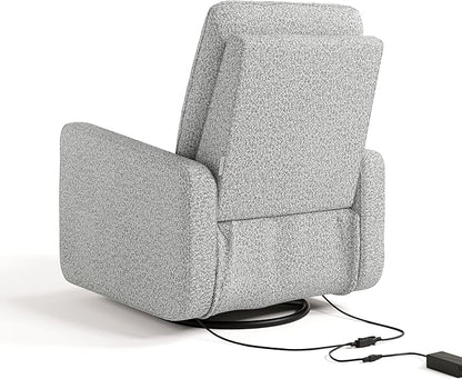 Graco Teddi Power Recliner Swivel Glider (Salt & Pepper Boucle) – Electronic Power Recline, USB-A & USB-C Charger, Premium Cushioning & Comfort