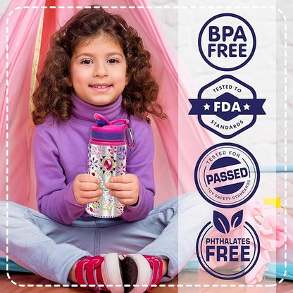 PURPLE LADYBUG Decorate Your Own Water Bottle Kits for Girls - 5 6 7 8 Year Old Girl Gifts, Girl Birthday Easter Gifts for Kids, Arts and Crafts for Kids Ages 6-8 Girls Water Bottles for School Girls