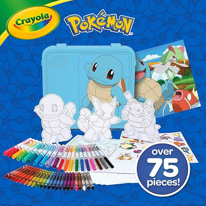 Crayola Pokémon Squirtle Coloring Art Case (71+ pcs), Kids Art Set, Coloring Pages and Markers, Pokemon Toys, Gift for Kids, 4+