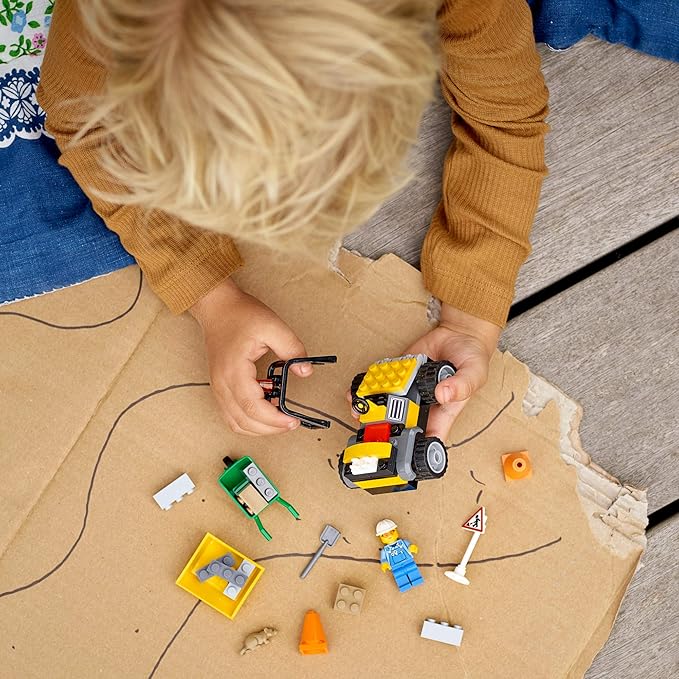 LEGO City Roadwork Truck 60284 Toy Building Kit; Cool Roadworks Construction Set for Kids, New 2021 (58 Pieces)