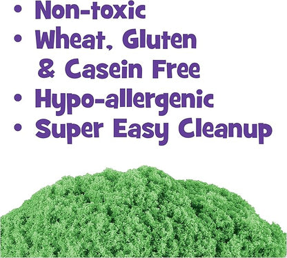 Kinetic Sand, The Original Moldable Sensory Play Sand Toys for Kids, Green, 2 lb. Resealable Bag, Ages 3+