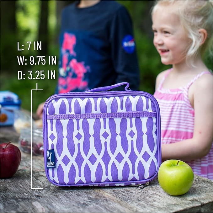 Wildkin Kids Insulated Lunch Box Bag for Boys & Girls, Reusable Kids Lunch Box is Perfect for Elementary, Ideal Size for Packing Hot or Cold Snacks for School & Travel Bento Bags (Wishbone)