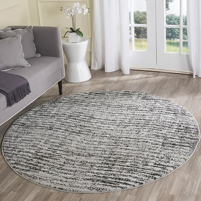 SAFAVIEH Adirondack Collection Accent Rug - 3' x 5', Ivory & Silver, Modern Abstract Design, Non-Shedding & Easy Care, Ideal for High Traffic Areas in Entryway, Living Room, Bedroom (ADR117B)