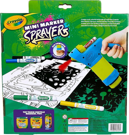 Crayola Mini Marker Sprayer, Marker Airbrush Kit, Gift for Kids, 7, 8, 9, 10