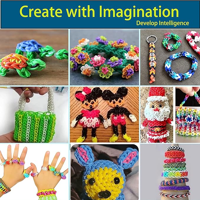 XYTLAX 11000+ Loom Bands, Rubber Band Bracelet Kit, Loom Bracelet Making Kit for Girls& Boys Creativity Birthday Gift