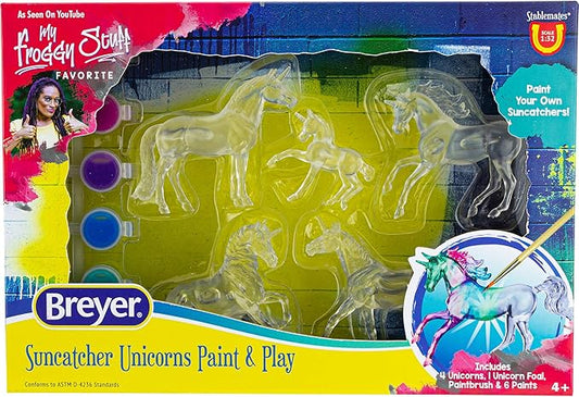 Breyer Horses Stablemates Suncatcher Unicorn Craft Set | 1:32 Scale | Model #4238, One Size, 5 Piece Set, Oil Pastel