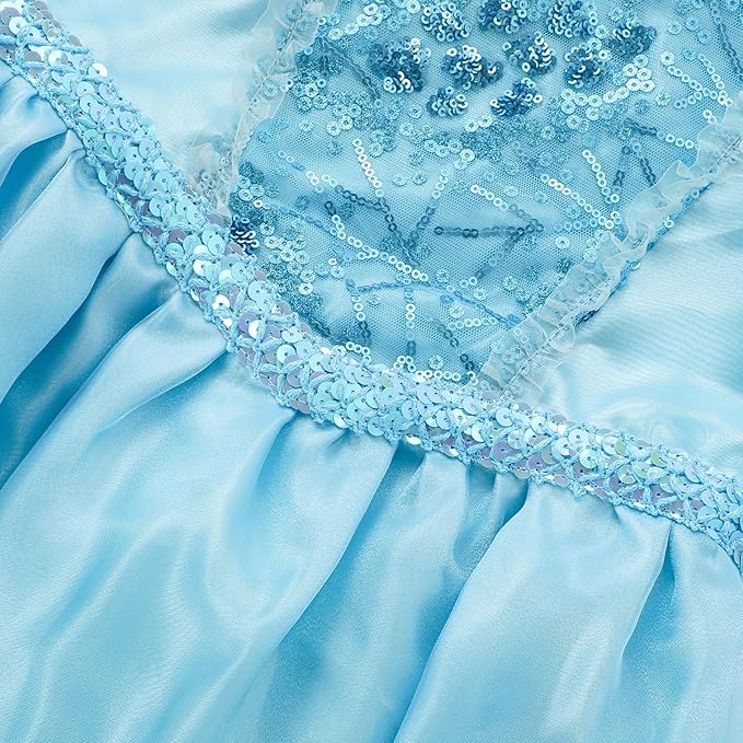 Elsa Costume for Girls 3-10 - Elsa Dress with Accessories - Princess Dress Up Clothes for Various Holiday Parties