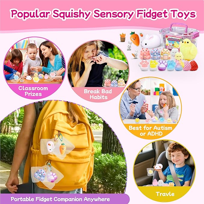 20Pcs Taba Squishy Toys Pack-Easter Taba Squishy Sensory Fidgets Toys Party Favors for Kids 4-8 8-12 -Kawaii Taba Squishies Squeeze Toys for Girls-4 5 6 7 8 9 10 11 12 Year Old Girl Birthday Gifts
