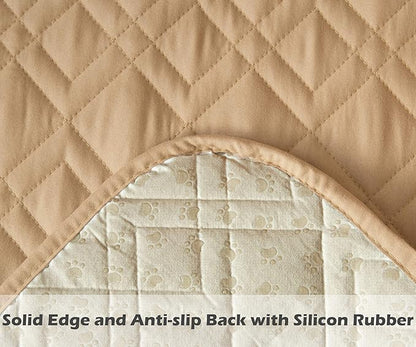 Ameritex Couch Sofa Slipcover 100% Waterproof Nonslip Quilted Furniture Protector Slipcover for Dogs, Children, Pets Sofa Slipcover Machine Washable (Sand, 68")