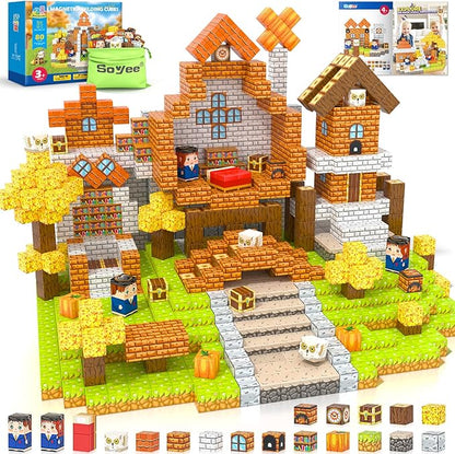 80PCS Magnetic Blocks - Build Mine Magnet World Magic World Adventure Set, 1’’ Magnet Cubes Kids Sensory Toys for Kids Age 3-5 5-7 8-12, Building Blocks Gift for 3 4 5 6 7 8 9 10 Year Old Boys & Girls