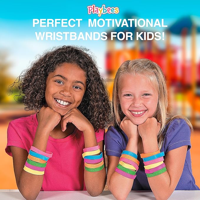 Rubber Bracelets with Sayings Assorted Colors 24-Pack Motivational Sayings Wristbands Unisex Accessories for Women Men Teens Students Graduation Gift Supplies - Party Favor Fashion & Prize
