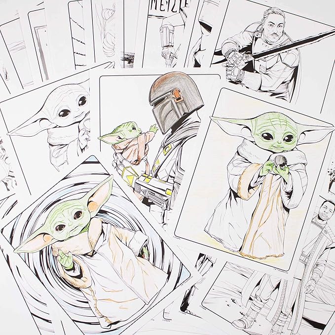 Crayola Mandalorian Coloring Book with Poster, Baby Yoda Featured, Styles Vary, 28 Pages