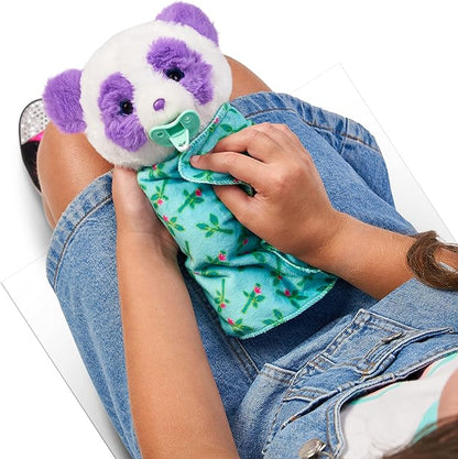 Little Live Pets WODJ4 Cozy Dozys: Petals The Panda | Interactive Plush Toy Panda. 25+ Sounds and Reactions. Magical Eye Movement. Blanket, Pacifier for Kids Ages 4+, Multicolor (26400)