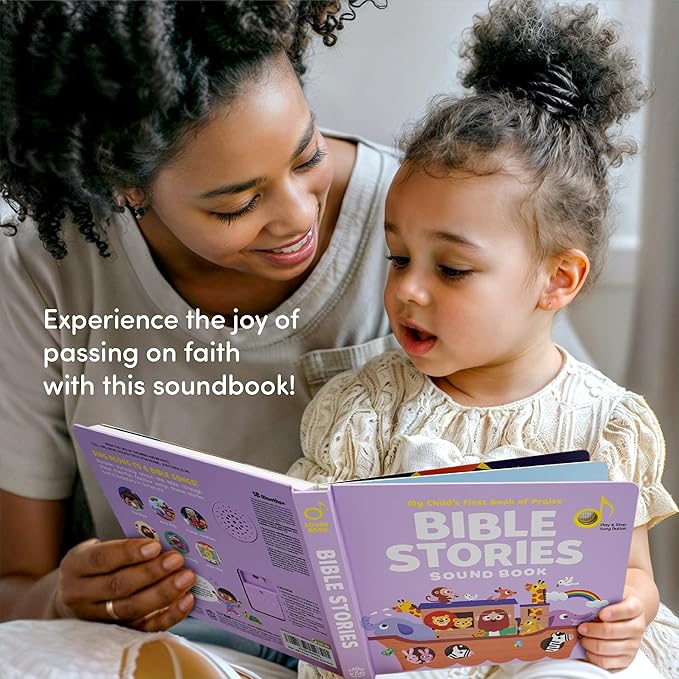 Bible Stories Christian Sound Books for Kids - 6 Bible Songs for Toddlers – Christian Easter Gifts for Kids, Baby Books & Toys for Kids - Easter Basket Essentials, Baptism, Christening Baby Gifts