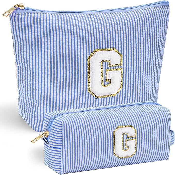 YOOLIFE Personalized Gift for Girls, Make Up Bag Initial Makeup Bag Cute Makeup Bags Unique Mothers Day Birthday Gifts Girl Gift Girlfriend Wife Sister Gifts for Her Girls G