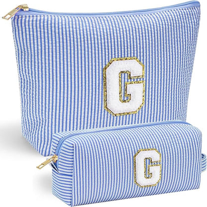 YOOLIFE Personalized Gift for Girls, Make Up Bag Initial Makeup Bag Cute Makeup Bags Unique Mothers Day Birthday Gifts Girl Gift Girlfriend Wife Sister Gifts for Her Girls G