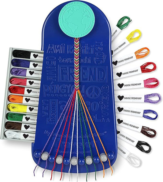 Choose Friendship, My Friendship Bracelet Maker®, an American Original | 20 Pre-Cut Threads - Makes Up to 8 Bracelets | Craft Kit, Kids Jewelry-Making Kit, Gifts for Girls 8-12