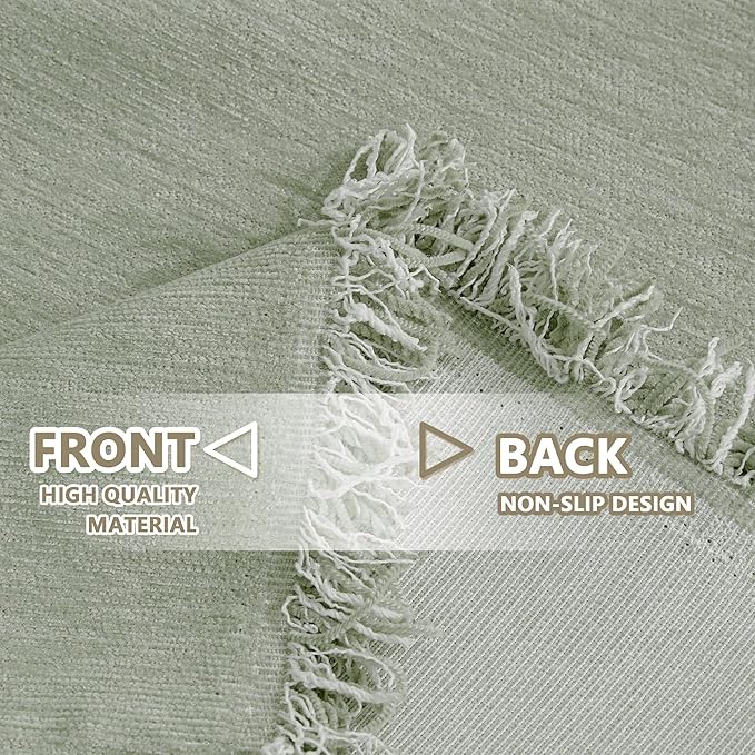 MYSKY HOME Couch Cover L Shape, Sectional Couch Covers, Couch Cover Blanket Furniture Protector for Pets, Sofa Covers Tassel Chenielle Sofa Slipcover Soft Throw Couch for Dogs,91"X150", Sage Green