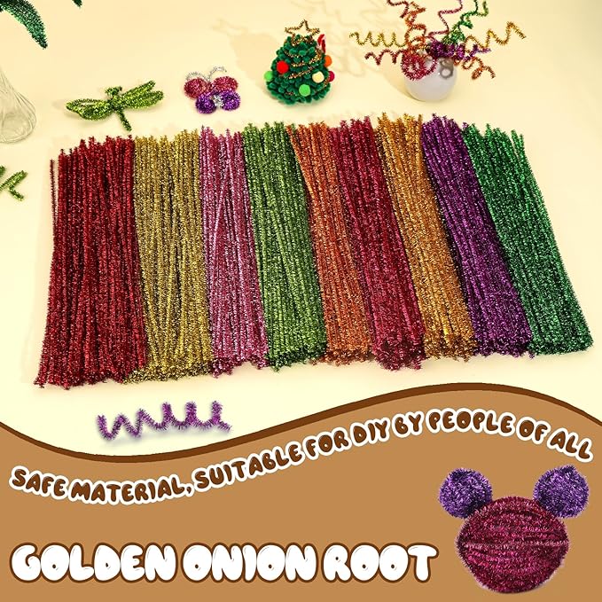 Pipe Cleaners, 100PCS Christmas Pipe Cleaners Craft Supplies, Cream Brown Pipe Cleaners Bulk Fuzzy Sticks for DIY Art and Craft Projects Home Decoration