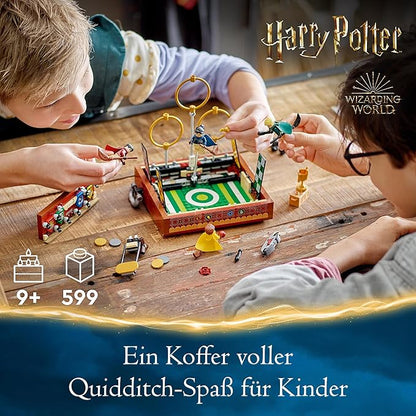 LEGO Harry Potter Quidditch Trunk Playset for 1 or 2 Players with Customizable Minifigures of Draco Malfoy, Cedric Diggory, Cho Chang and Golden Snitch, Travel Toy for Boys and Girls 76416