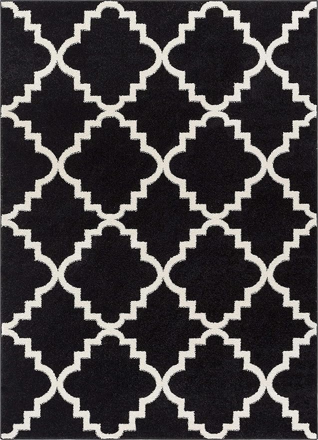 Well Woven Sydney LuLu's Lattice Black Modern Geometric Trellis Area Rug 7'10" x 10'6"