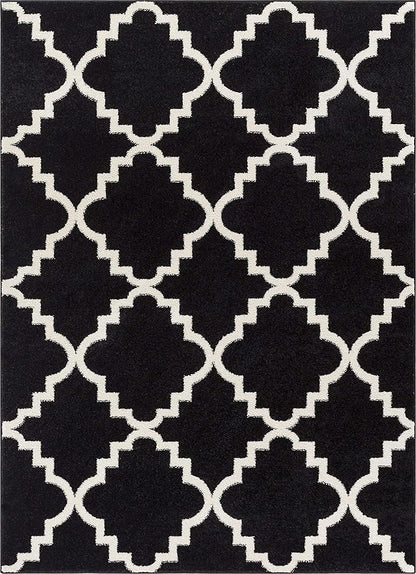 Well Woven Sydney LuLu's Lattice Black Modern Geometric Trellis Area Rug 7'10" x 10'6"