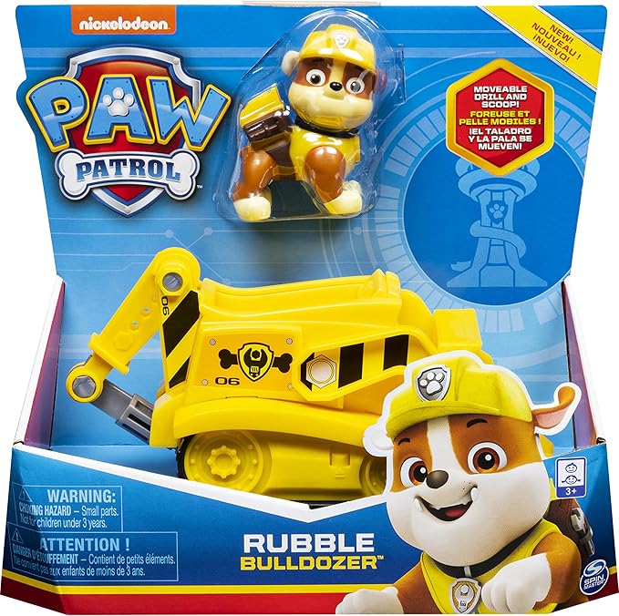 Paw Patrol, Rubble’s Bulldozer, Toy Vehicle with Collectible Action Figure, Sustainably Minded Kids Toys for Boys & Girls Ages 3 and Up