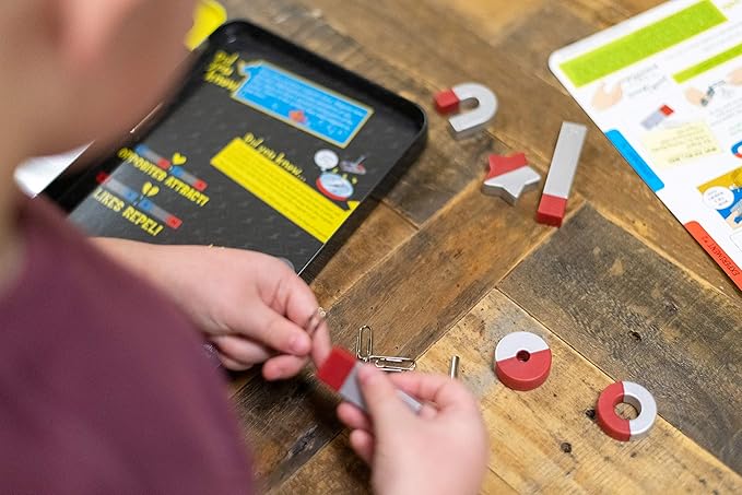 Bendon TS Shure Educational Magnetic Science Experiment Learning Tin with 8 Magnets and 5 Paper Clips 50521