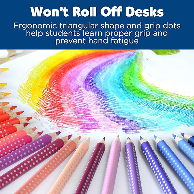 Faber-Castell Grip Watercolor EcoPencils: 12 Watercolor Pencils with Brush, Watercolor and Colored Pencil Set, Art Supplies for Kids