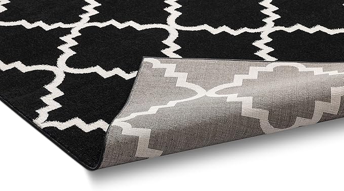 Well Woven Sydney LuLu's Lattice Black Modern Geometric Trellis Area Rug 7'10" x 10'6"