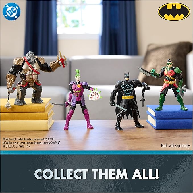 DC Comics, Batman Battle Clash 6” Ninja Strike The Joker Action Figure with 2 Ninja Accessories, Super Hero Kids Toys for Boys and Girls Ages 3 & Up