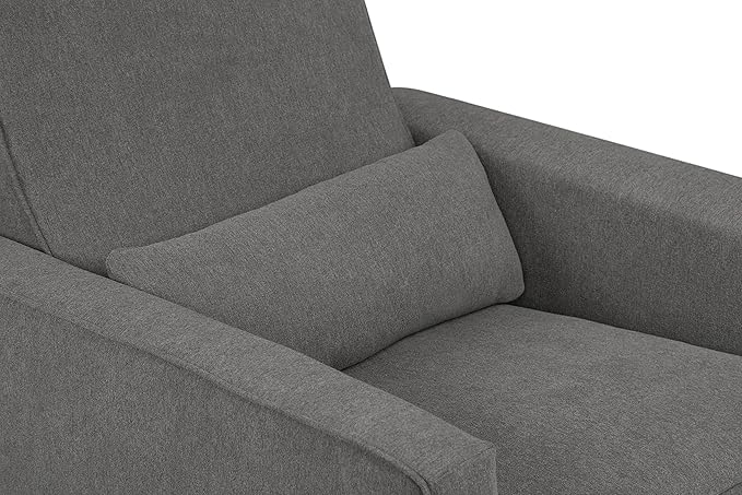 DaVinci Piper Upholstered Recliner and Swivel Glider in Dark Grey, Greenguard Gold & CertiPUR-US Certified