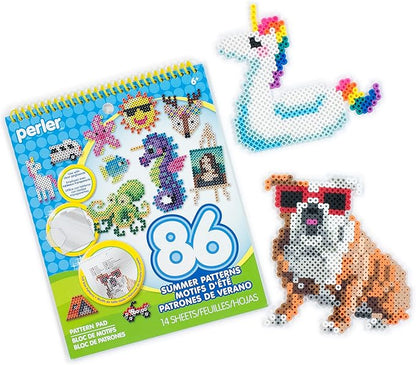 Perler Instruction Pad for Fuse Beads, 86 Patterns, Summertime Fun Piece, Small