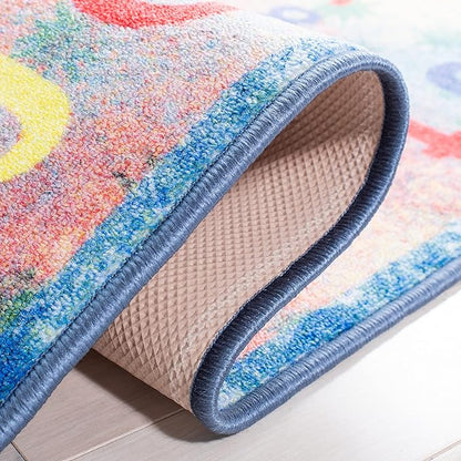 SAFAVIEH Kids Playhouse Collection Machine Washable Slip Resistant 7'9" x 10', Blue/Orange KPH251M Alphabet Educational Playroom Nursery Bedroom Area Rug