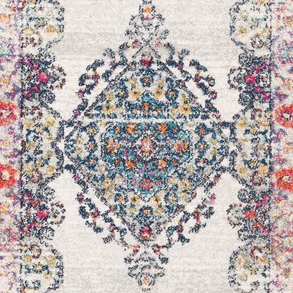 SAFAVIEH Evoke Collection 2'2" x 7' Cream / Fuchsia EVK250A Non-Shedding Living Room Entryway Foyer Hallway Bedroom Runner Rug