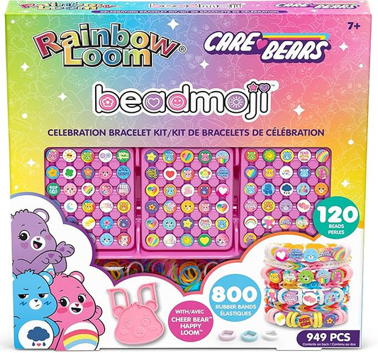 Rainbow Loom: Beadmoji - Care Bears - Celebration Bracelet Kit - 949 pcs, DIY Rubber Band Jewelry Set, Character Beads, Design & Create, Kids Ages 7+