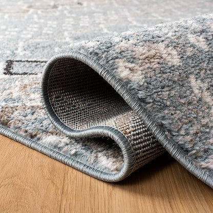 SAFAVIEH Amsterdam Collection Runner Rug - 2'3" x 6', Blue & Ivory, Moroccan Boho Design, Non-Shedding & Easy Care, Ideal for High Traffic Areas in Living Room, Bedroom (AMS108L)