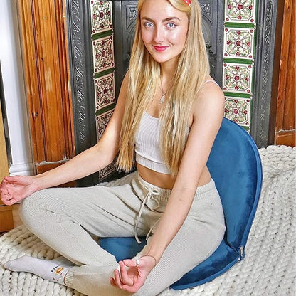 Nnewvante Floor Chair Adjustable Back Support Chair Foldable Meditation Seating Suede-Like Fabric Multiangle Cushioned Recliner for Adults Kids Video-Gaming Reading Watching, Navy