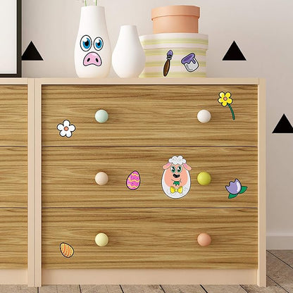 JOYIN 24 PCS Easter Stickers Mix and Match Make a Face Animal Stickers with Easter Egg Themed Pig, Bunny, Chicken, Cow, Sheep, Duck Party Favor Supplies, Art and Craft
