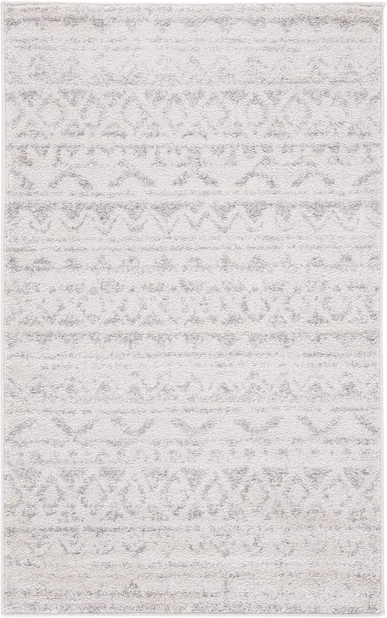 SAFAVIEH Adirondack Collection Accent Rug - 3' x 5', Ivory & Silver, Moroccan Boho Distressed Design, Non-Shedding & Easy Care, Ideal for High Traffic Areas in Entryway, Living Room, Bedroom (ADR119A)
