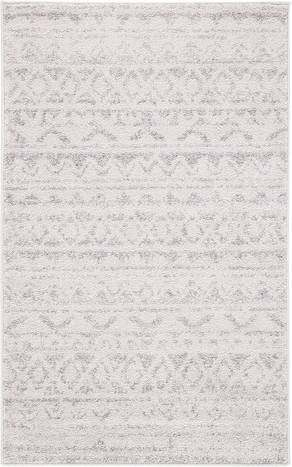 SAFAVIEH Adirondack Collection Accent Rug - 3' x 5', Ivory & Silver, Moroccan Boho Distressed Design, Non-Shedding & Easy Care, Ideal for High Traffic Areas in Entryway, Living Room, Bedroom (ADR119A)