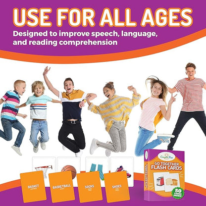 Go Together Flash Cards for Kids & Adults – 50 Realistic Matching Picture Cards for Speech Therapy, Dementia Activities, ESL, Autism Learning, Memory & Language Development, Classroom & Home Use