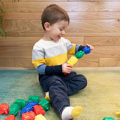 LEARNING ADVANTAGE Transportation Linking Blocks - Set of 36 - Ages 18m+ - Pop Beads for Toddlers - Early Sensory and Fine Motor Manipulative