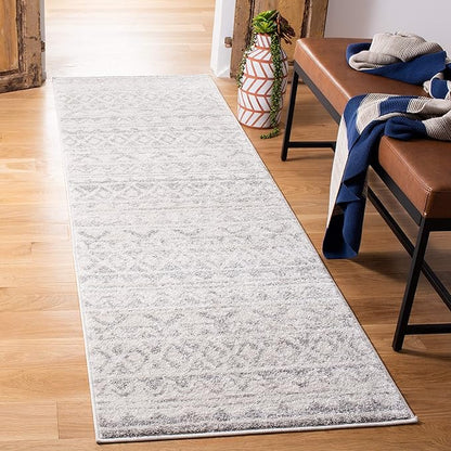 SAFAVIEH Adirondack Collection Runner Rug - 2'6" x 10', Ivory & Grey, Moroccan Boho Distressed Design, Non-Shedding & Easy Care, Ideal for High Traffic Areas in Living Room, Bedroom (ADR119B)