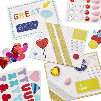 Kid Made Modern Valentine's Day DIY Craft Kit for Kids 6+ - Complete Mailbox & Card Making Set with 250+ Art Pieces - Creative & Engaging Activities for Boys & Girls