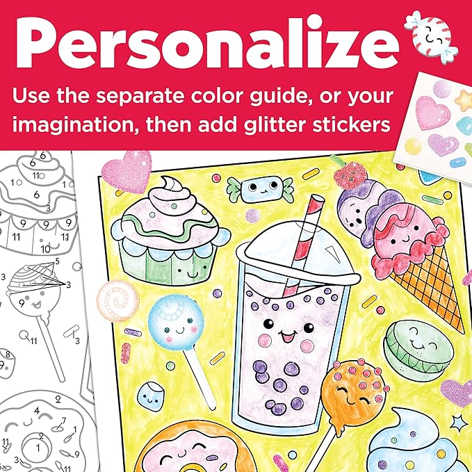 Faber-Castell Paint by Number Sweets - Kids Watercolor Paint by Number Craft for Ages 6-8+