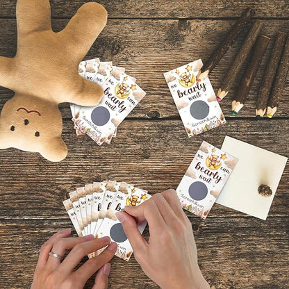 60 Pack Bear Baby Shower Scratch Off Cards We Can Bearly Wait Scratch Off Bear Theme Party Scratch Off Cards Baby Shower Gender Reveal Party Supplies (Bear Style)