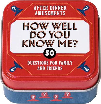 Chronicle Books After Dinner Amusements: How Well Do You Know Me?: 50 Questions for Family and Friends (Family Friendly Conversation Starter Card Game, Portable Camping and Holiday Games)